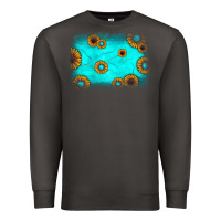 Smoke turquoise gemstone sunflower background Premium Sweatshirt - JahusDesignShop