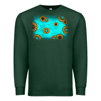 Sports Green turquoise gemstone sunflower background Premium Sweatshirt - JahusDesignShop