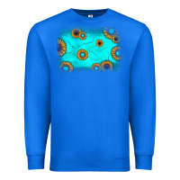 True Royal turquoise gemstone sunflower background Premium Sweatshirt - JahusDesignShop