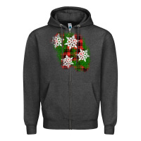 Charcoal Heather christmas patch Zipper Hoodie - AdoDesignShop