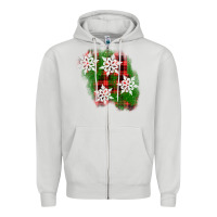 Dove Grey christmas patch Zipper Hoodie - AdoDesignShop