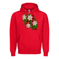 Red christmas patch Zipper Hoodie - AdoDesignShop