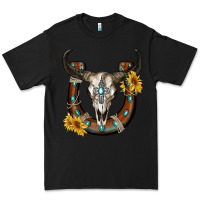 Black bull skull with horseshoe Premium Tee - RanaPortraitStore