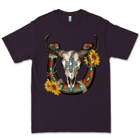 Plum bull skull with horseshoe Premium Tee - RanaPortraitStore