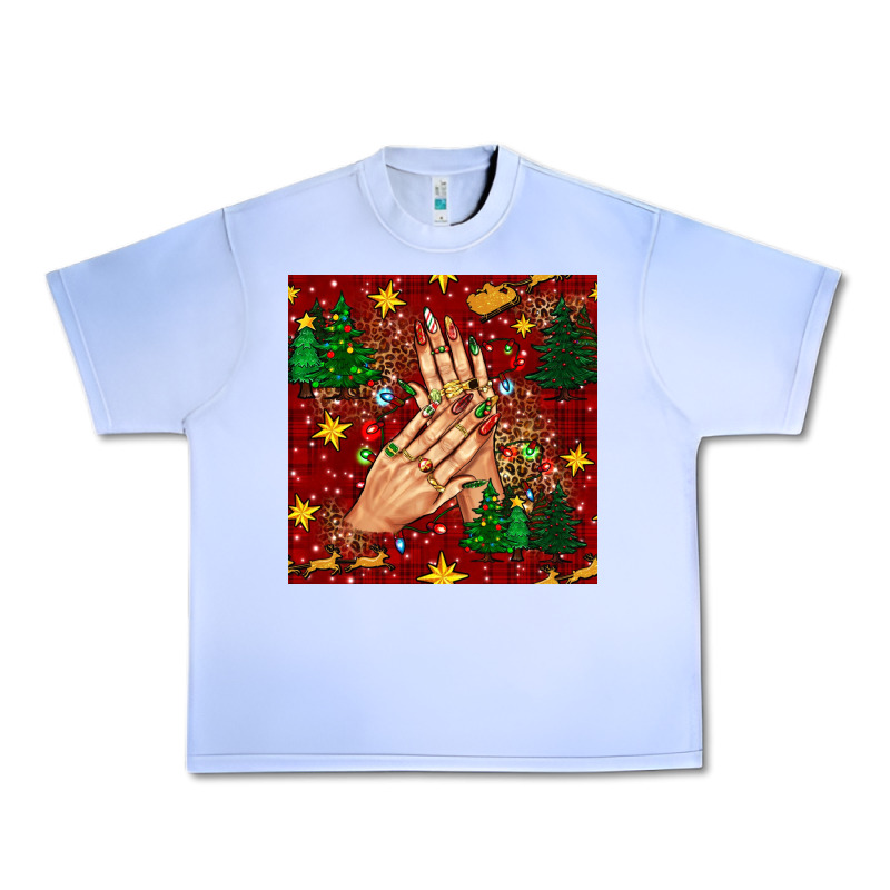 Christmas Nails And Trees With Leopard And Plaid Seamless Pattern Bbs Urban Heavy Tee by BundleAndBundleShop | Teevron