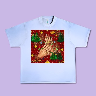 Christmas Nails And Trees With Leopard And Plaid Seamless Pattern Bbs Urban Heavy Tee Designed By Bundleandbundleshop