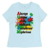 Baby Blue always unique autism Ladies Tee - OliviaCreatesArt