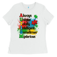 White always unique autism Ladies Tee - OliviaCreatesArt