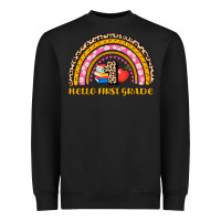 Black back to school rainbow hello first grade Heavyweight Sweatshirt - AdoDesignShop
