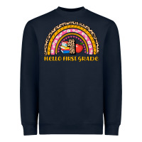 Navy back to school rainbow hello first grade Heavyweight Sweatshirt - AdoDesignShop