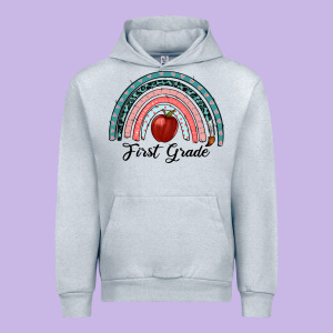 First Grade Rainbow Urban Hoodie Designed By Ranaportraitstore