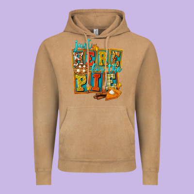 Just Here For The Pie Vintage Hoodie Designed By Fadigitalartstudio