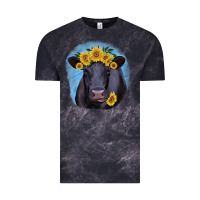 Cloud Black Black Angus with Sunflower Vintage Tee - Jasminsmagicworld