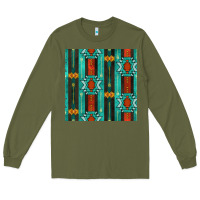Army Green native american aztec seamless pattern 5 Long Sleeve Tee - BundleAndBundleShop