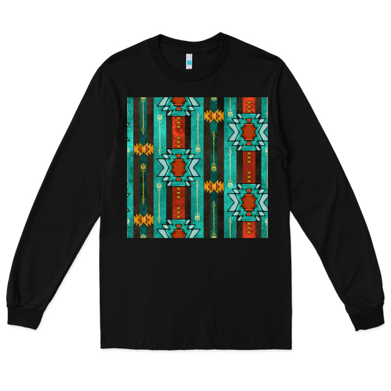 Native American Aztec Seamless Pattern 5 Long Sleeve Tee by BundleAndBundleShop | Teevron
