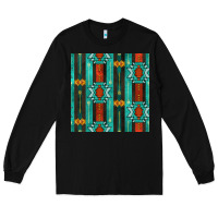 Black native american aztec seamless pattern 5 Long Sleeve Tee - BundleAndBundleShop