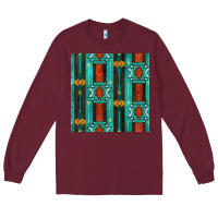 Burgundy native american aztec seamless pattern 5 Long Sleeve Tee - BundleAndBundleShop