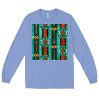 Colony Blue native american aztec seamless pattern 5 Long Sleeve Tee - BundleAndBundleShop