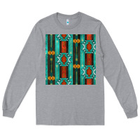 Heather Grey native american aztec seamless pattern 5 Long Sleeve Tee - BundleAndBundleShop