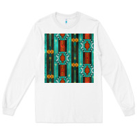 White native american aztec seamless pattern 5 Long Sleeve Tee - BundleAndBundleShop