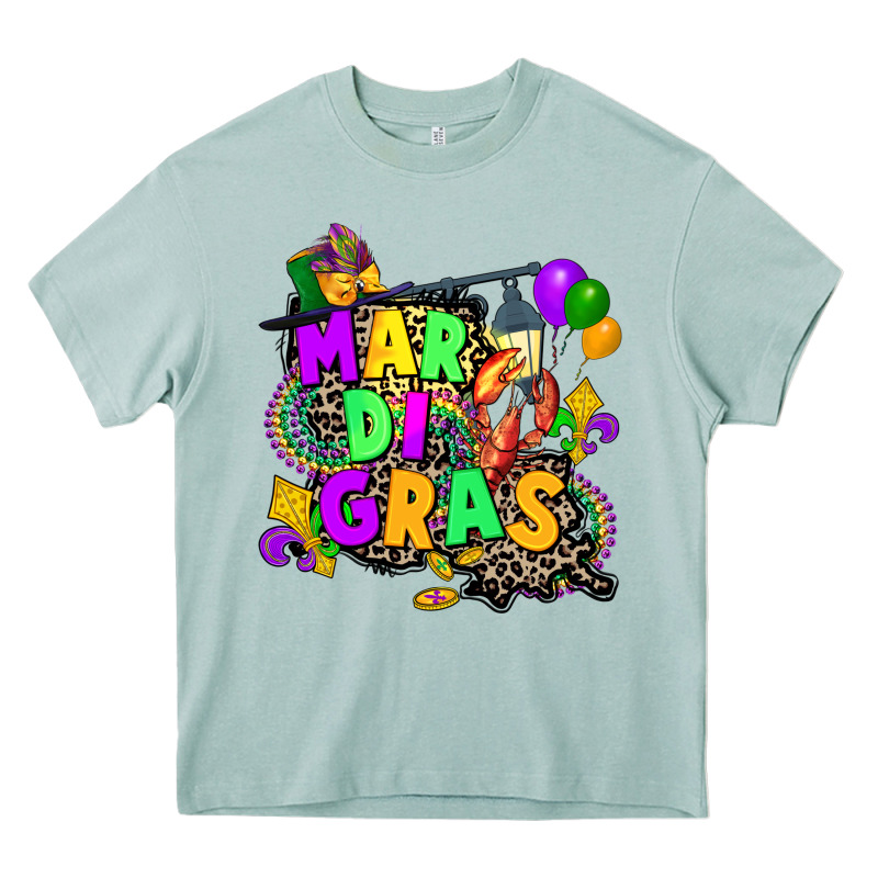 Louisiana Map Mardi Gras Heavy Core Tee by CowGirlArtShop | Teevron
