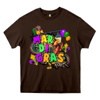 Chocolate Brown louisiana map mardi gras Heavy Core Tee - CowGirlArtShop