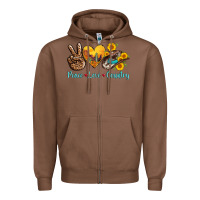 Chestnut peace love country cowhide cowboy hat Zipper Hoodie - AdoDesignShop