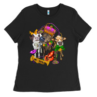 Black little cows and mardi gras party olivia Ladies Tee - OliviaCreatesArt