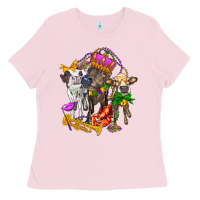 Bubblegum Pink little cows and mardi gras party olivia Ladies Tee - OliviaCreatesArt