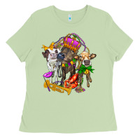 Little Cows And Mardi Gras Party Olivia Ladies Tee | Teevron