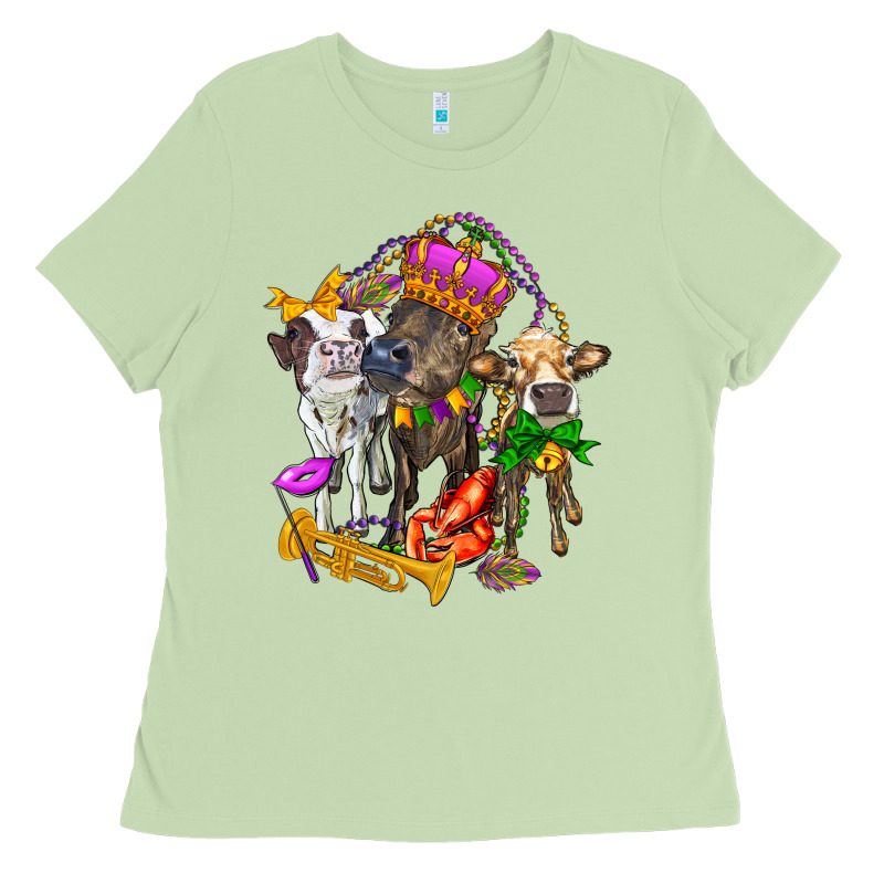Little Cows And Mardi Gras Party Olivia Ladies Tee by OliviaCreatesArt | Teevron