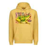 Antique Gold kiss me frog Premium Hoodie - RacoonDesign