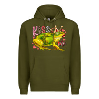 Army Green kiss me frog Premium Hoodie - RacoonDesign