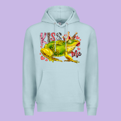 Kiss Me Frog Premium Hoodie Designed By Racoondesign