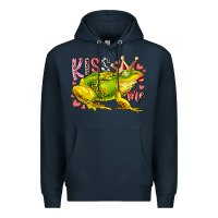 Navy kiss me frog Premium Hoodie - RacoonDesign