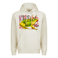 Oatmeal Heather kiss me frog Premium Hoodie - RacoonDesign