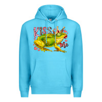 Ocean Blue kiss me frog Premium Hoodie - RacoonDesign