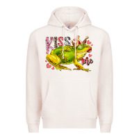 Pale Pink kiss me frog Premium Hoodie - RacoonDesign