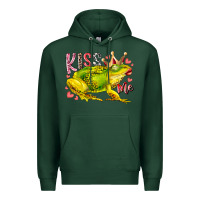 Sports Green kiss me frog Premium Hoodie - RacoonDesign