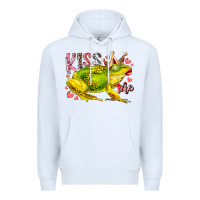 White kiss me frog Premium Hoodie - RacoonDesign