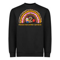 Black back to school rainbow hello second grade Heavyweight Sweatshirt - AdoDesignShop