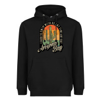 Black Arizona Bay Swim Team Heavyweight Hoodie - DesigneFamous