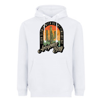 White Arizona Bay Swim Team Heavyweight Hoodie - DesigneFamous