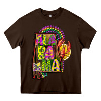 Chocolate Brown mardi gras alabama map Heavy Core Tee - CowGirlArtShop