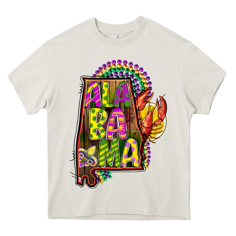 Mardi Gras Alabama Map Heavy Core Tee by CowGirlArtShop | Teevron