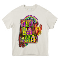 Cream mardi gras alabama map Heavy Core Tee - CowGirlArtShop