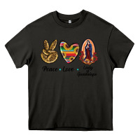 Asphalt Peace Love Lady Of Guadalupe Heavy Core Tee - RanaPortraitStore