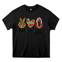 Black Peace Love Lady Of Guadalupe Heavy Core Tee - RanaPortraitStore