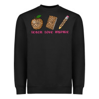 Black teach love inspire leopard Heavyweight Sweatshirt - AdoDesignShop