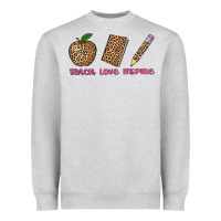 Heather Grey teach love inspire leopard Heavyweight Sweatshirt - AdoDesignShop